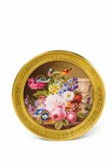 Sèvres, A small porcelain plaque with a flower still life