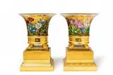 A pair of Niedermayer porcelain vases with fleurs en terrasse by Imperial Manufactory directed by Matthias Niedermayer Vienna, sold Nov 2018