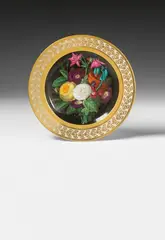 Ernst Sager, A Berlin KPM porcelain plate with flowers, signed by Ernst Sager