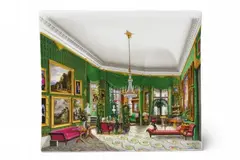 Königliche Porzellanmanufaktur Berlin Kpm, A Berlin porcelain plaque with Queen Elisabeth's green drawing room