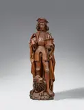 Dries Holthuys, A carved oak figure of Saint Adrian from the studio of Dries Holthuys