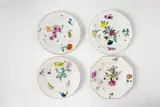 Four Meissen porcelain plates with floral decor by Meissen Royal Porcelain Manufactory, sold May 2018