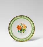 A Meissen porcelain dessert plate with nasturtium decor by Meissen Royal Porcelain Manufactory, sold May 2018