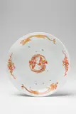 A Meissen porcelain dish with red dragon decor by Meissen Royal Porcelain Manufactory, sold May 2018