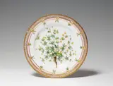 A Royal Copenhagen "Potentilla Tormentilla. Sibth." plate from the Flora Danica service by Royal Porcelain Manufacture Copenhagen, offered May 2018
