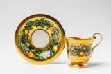 A Meissen porcelain cup with a lemon border by Meissen Royal Porcelain Manufactory, sold May 2018