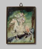 Max Laeuger, A Karlsruhe earthenware tile with a Persian rider
