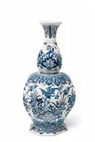 Cornelis Funcke, A Berlin faience vase with Delftware style decor