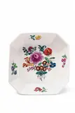 Wilhelm Caspar Wegely, An octagonal Wegely porcelain dish with finely painted flowers