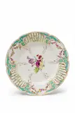 A plate from the green table service, the "2. Potsdam´sche" service, made for Frederick II by Königliche Porzellanmanufaktur Berlin Kpm, sold Apr 2018