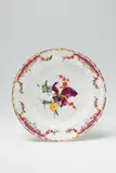 A round Berlin KPM porcelain plate from the red service made for Frederick II by Königliche Porzellanmanufaktur Berlin Kpm, offered Apr 2018