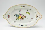 An oval Meissen platter from a service for Frederick II by Meissen Royal Porcelain Manufactory, sold Apr 2018