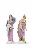 Berlin KPM porcelain figures of Ariadne and Bellona by Königliche Porzellanmanufaktur Berlin Kpm, offered Apr 2018