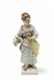 A Berlin KPM porcelain gardener girl with a basket of flowers by Königliche Porzellanmanufaktur Berlin Kpm, sold Apr 2018