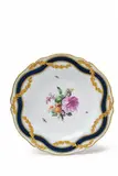 A Berlin KPM porcelain dinner plate from the blue ribbon service for Frederick II by Königliche Porzellanmanufaktur Berlin Kpm, sold Apr 2018