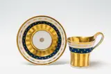 A Berlin KPM porcelain cup with gilt decor on midnight blue ground by Königliche Porzellanmanufaktur Berlin Kpm, sold Apr 2018