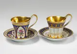 Two Berlin KPM porcelain teacups and saucers by Königliche Porzellanmanufaktur Berlin Kpm, sold Apr 2018