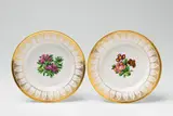 A pair of Berlin KPM porcelain dishes with Neo-Gothic borders by Königliche Porzellanmanufaktur Berlin Kpm, offered Apr 2018