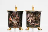 Two Berlin KPM porcelain cups with fine "hausmaler" painted decor by Königliche Porzellanmanufaktur Berlin Kpm, sold Apr 2018