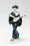 A Berlin KPM porcelain figure of a Japanese lady with a mandolin by Königliche Porzellanmanufaktur Berlin Kpm, offered Apr 2018