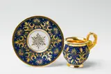 A rare Berlin KPM porcelain cup and saucer with royal blue ground by Königliche Porzellanmanufaktur Berlin Kpm, sold Apr 2018