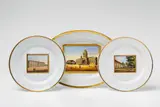 A pair of Berlin KPM porcelain plates and a platter with views of Berlin by Königliche Porzellanmanufaktur Berlin Kpm, sold Apr 2018