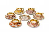 Six Berlin KPM porcelain cups with floral wreaths by Königliche Porzellanmanufaktur Berlin Kpm, sold Apr 2018