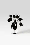 Black Tulips and Vase by Donald Sultan, 2014, Aluminium, varnished in black, on polished aluminium plinth. Overall dimensions, offered Dec 2017