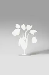 White Tulips and Vase by Donald Sultan, 2014, Aluminium, varnished in white, on polished aluminium plinth. Overall dimensions, offered Dec 2017