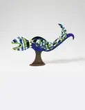 Le Poisson Vase by Niki de Saint Phalle, 1992, Polyester resin, varnish and ceramics, painted, on steel plint, sold Dec 2017