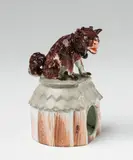A Meissen porcelain model of a watchdog sitting on its kennel by Meissen Royal Porcelain Manufactory, offered Nov 2017