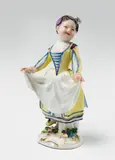 A Meissen porcelain commedia dell'arte figure of a girl as Colombine by Meissen Royal Porcelain Manufactory, offered Nov 2017