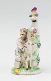 A Kelsterbach porcelain smelling salts flask formed as harlequin by Kelsterbach Landgräfliche Porzellanmanufaktur, sold Nov 2017