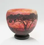 Daum Frères Nancy, A Daum frères glass "vase au paysage"