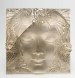 A Lalique pressed glass tile "Motif décoratif de la Fontaine Poissons" by René Lalique, offered Nov 2017