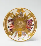 A rare Meissen porcelain saucer from a service for King August III by Meissen Royal Porcelain Manufactory, sold Nov 2017