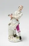 Peter Reinicke, A Meissen porcelain figure of a cook plucking a chicken from the "Cris de Paris"