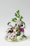 A Meissen porcelain group with a shepherdess and cavalier by Meissen Royal Porcelain Manufactory, offered Nov 2017