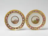 Two St. Petersburg porcelain plates from the wedding service of Grand Duchess Maria Pavlovna by Imperial Porcelain Manufacture St. Petersburg, offered Nov 2017