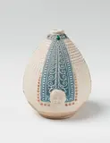 Sèvres, A Sèvres porcelain vase with three mascarons by Taxile Doat, Biscuit porcelain with white relief enamel, matte blue appliques and pâte-sur-pâte motifs. TDOAT 1930 Sèvres. H