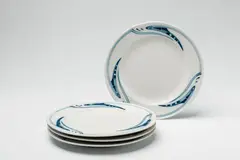 Henry van de Velde, Four Meissen porcelain dinner plates designed by Henry van de Velde