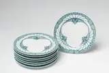 Eight Meissen porcelain "Flügelmuster" plates by Meissen Royal Porcelain Manufactory, sold Nov 2017