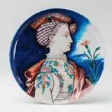 Théodore Deck, A painted faience plaque with a Renaissance portrait
