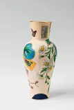 Félix Optat Milet, A white ceramic vase by Félix Optat Milet, Possibly stoneware, with raised opaque overglaze decor picked out in gilt. Labelled O.MILET PARIS. H