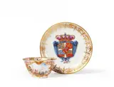 A Meissen porcelain tea bowl with the coat-of-arms of King Christian VI of Denmark by Meissen Royal Porcelain Manufactory, sold Nov 2017