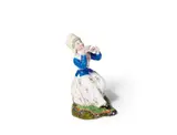 A small Höchst porcelain figure of a lady drinking coffee by Kurmainzische Manufaktur Höchst, sold Nov 2017