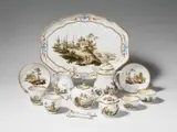 A Meissen porcelain travel service with landscape decor by Meissen Royal Porcelain Manufactory, sold Nov 2017