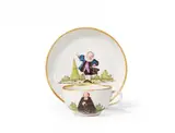 A Nymphenburg porcelain coffee cup with commedia dell'arte motifs by Nymphenburg, sold Nov 2017