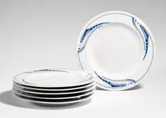 Henry van de Velde, A set of six Meissen porcelain dinner plates by Henry van de Velde