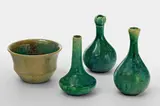 Three small Celadon glazed stoneware vases by Steinzeugfabrik und Kunsttöpferei Reinhold Hanke, sold May 2017